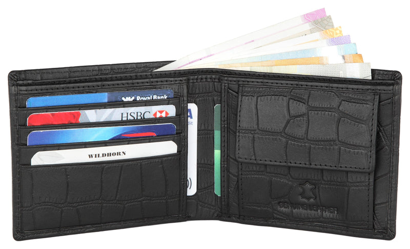 WildHorn® Old River Brown Genuine High Quality RFID Protected Mens Leather Wallet and Belt Combo
