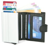 WildHorn® RFID Protected Unisex Genuine Leather Card Holder (Black Croco) - WILDHORN