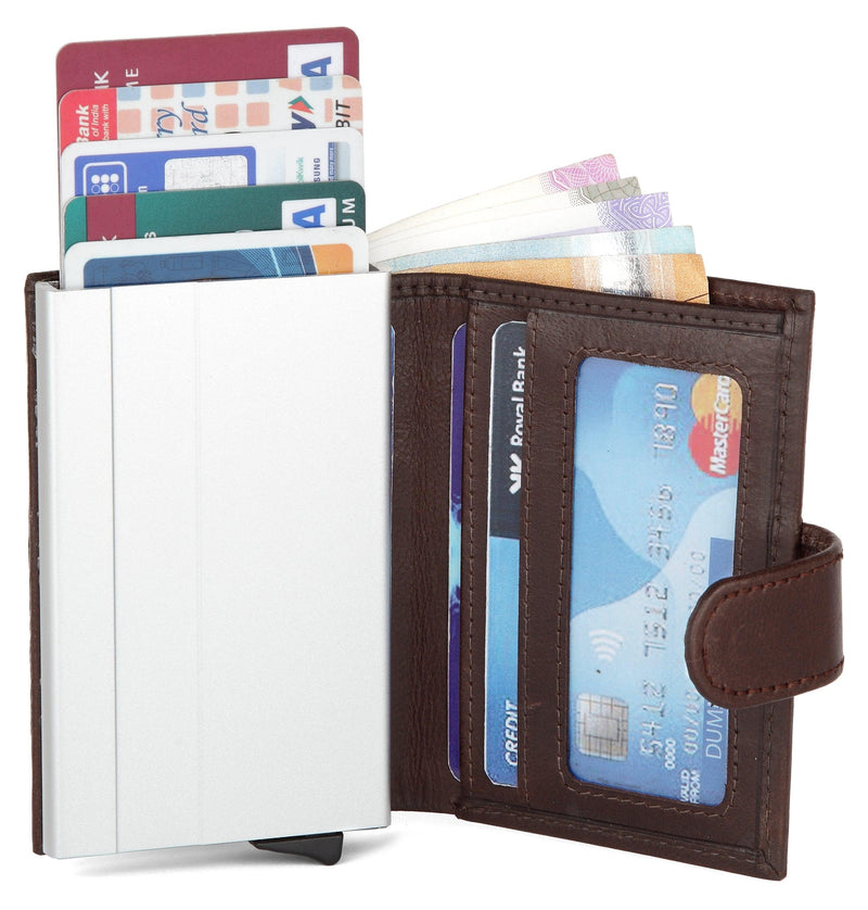 WildHorn® RFID Protected Unisex Genuine Leather Card Holder Crunch - WILDHORN