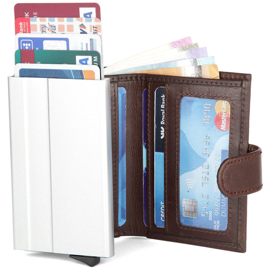 WildHorn® RFID Protected Unisex Genuine Leather Card Holder Crunch - WILDHORN