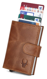 WildHorn® RFID Protected Unisex Genuine Leather Card Holder Crunch - WILDHORN