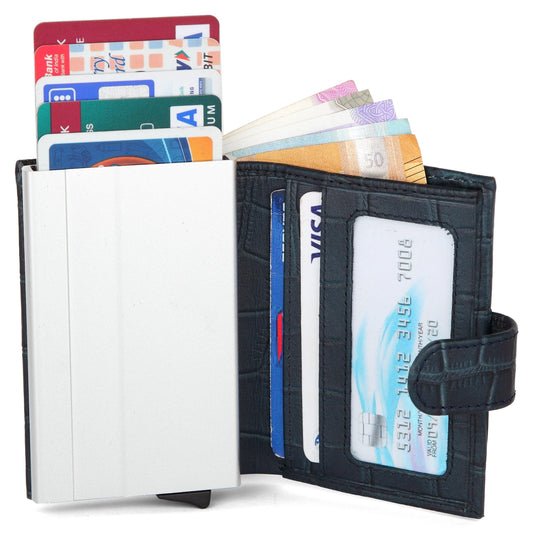 WildHorn® RFID Protected Custom Engraved Personalized High Quality Unisex Leather Card Holder for Gifting - WILDHORN