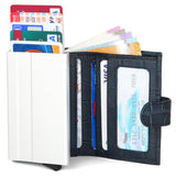 WildHorn® RFID Protected Unisex Genuine Leather Card Holder (Blue Croco) - WILDHORN
