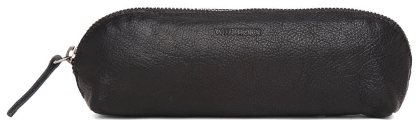 WILDHORN®Leather Stationery Stylish Simple Pencil Bag Durable Compact Zipper Pencil Utility Case Pouch