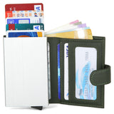 WildHorn® RFID Protected Unisex Genuine Leather Card Holder (Green) - WILDHORN