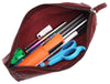 WILDHORN® Leather Stationery Stylish Simple Pencil Bag Durable Compact Zipper Pencil Utility Case Pouch - WILDHORN