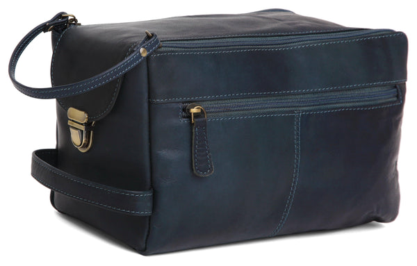 WILDHORN® Leather Toiletry Bag for Men or Women - Dopp Kit for Travel Large Cosmetic and Shaving Bag. Toiletries Organizer