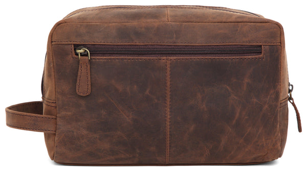 WILDHORN® Leather Toiletry Bag for Men or Women - Dopp Kit for Travel Large Cosmetic and Shaving Bag. Toiletries Organizer