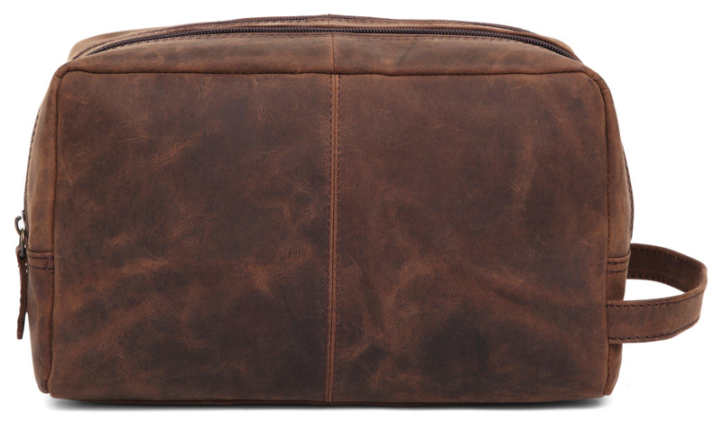WILDHORN® Leather Toiletry Bag for Men or Women - Dopp Kit for Travel Large Cosmetic and Shaving Bag. Toiletries Organizer