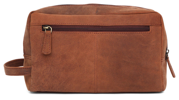WILDHORN® Leather Toiletry Bag for Men or Women - Dopp Kit for Travel Large Cosmetic and Shaving Bag. Toiletries Organizer