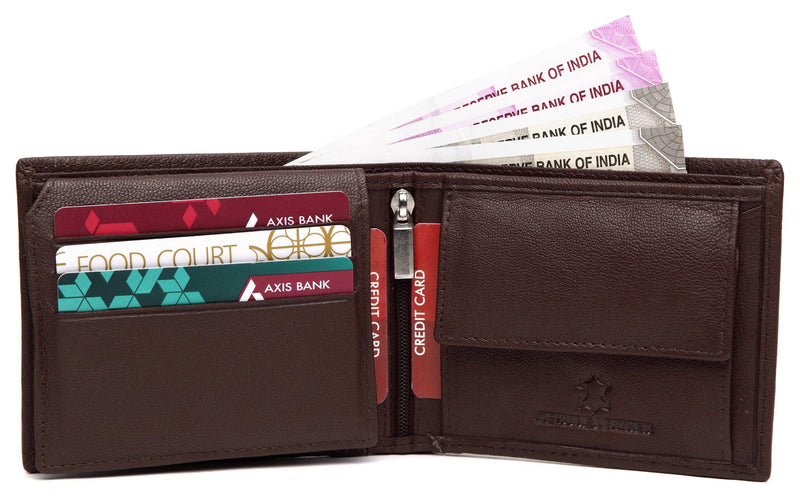 RFID Protected Genuine High Quality Brown Leather Wallet & Classic Belt Combo for Men - WILDHORN