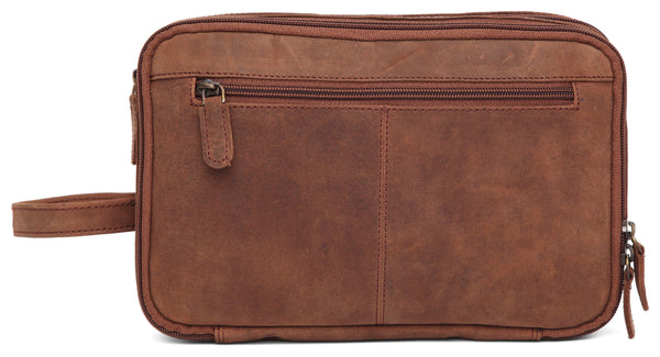 WILDHORN® Leather Toiletry Bag for Men or Women - Dopp Kit for Travel Large Cosmetic and Shaving Bag. Toiletries Organizer