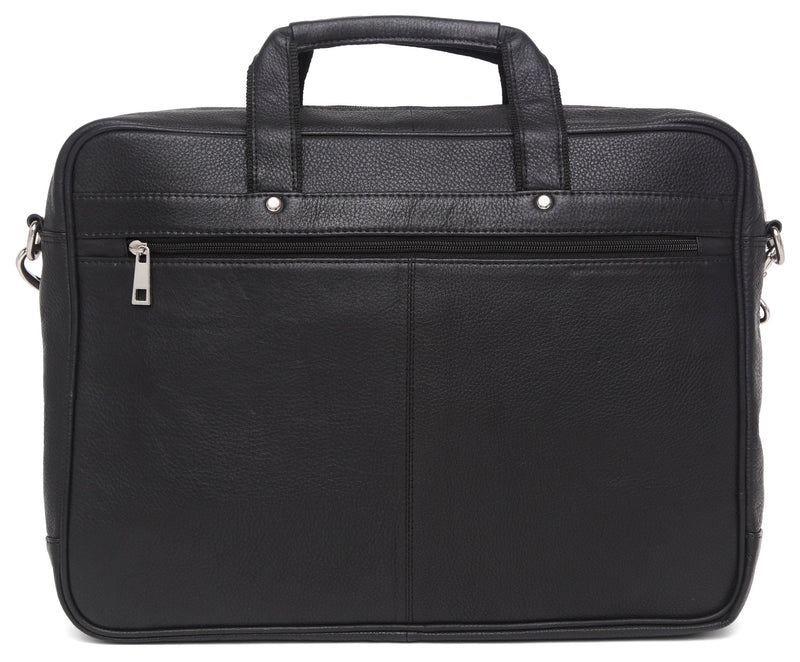 WildHorn Black 100% Genuine Leather (16 inch) Laptop Messenger Bag Dimension : L-16 inch W-3.5 inch H-12 inch - WILDHORN