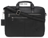 WildHorn Black 100% Genuine Leather (16 inch) Laptop Messenger Bag Dimension : L-16 inch W-3.5 inch H-12 inch - WILDHORN
