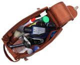 WILDHORN® Leather Toiletry Bag for Men or Women - Dopp Kit for Travel Large Cosmetic and Shaving Bag. Toiletries Organizer