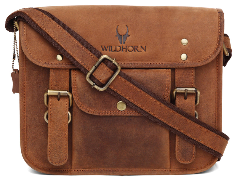 WildHorn Leather Laptop Messenger Bag for Men - WILDHORN