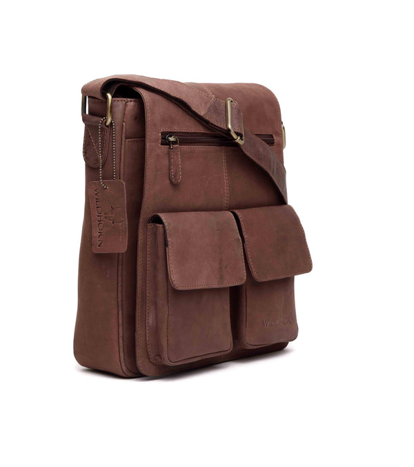 Wildhorn Genuine Hunter Leather Sling bag for Men | Everyday Multipurpose Satchel Messenger Bag(MB231) - WILDHORN