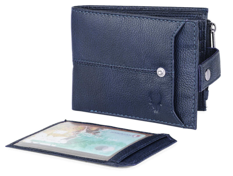 WILDHORN Top Grain Leather Wallet for Men | Ultra Strong Stitching | Handcrafted | RFID Blocking Technology | Side Zip with 9 Card Slots | 2 ID Slots - WILDHORN
