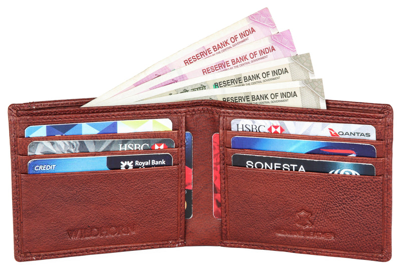 WILDHORN Top Grain Leather Wallet for Men I | Ultra Strong Stitching | Easy Access External Pocket | Handcrafted I RFID Blocking | 6 Card Slot | 2 Cash Compartments