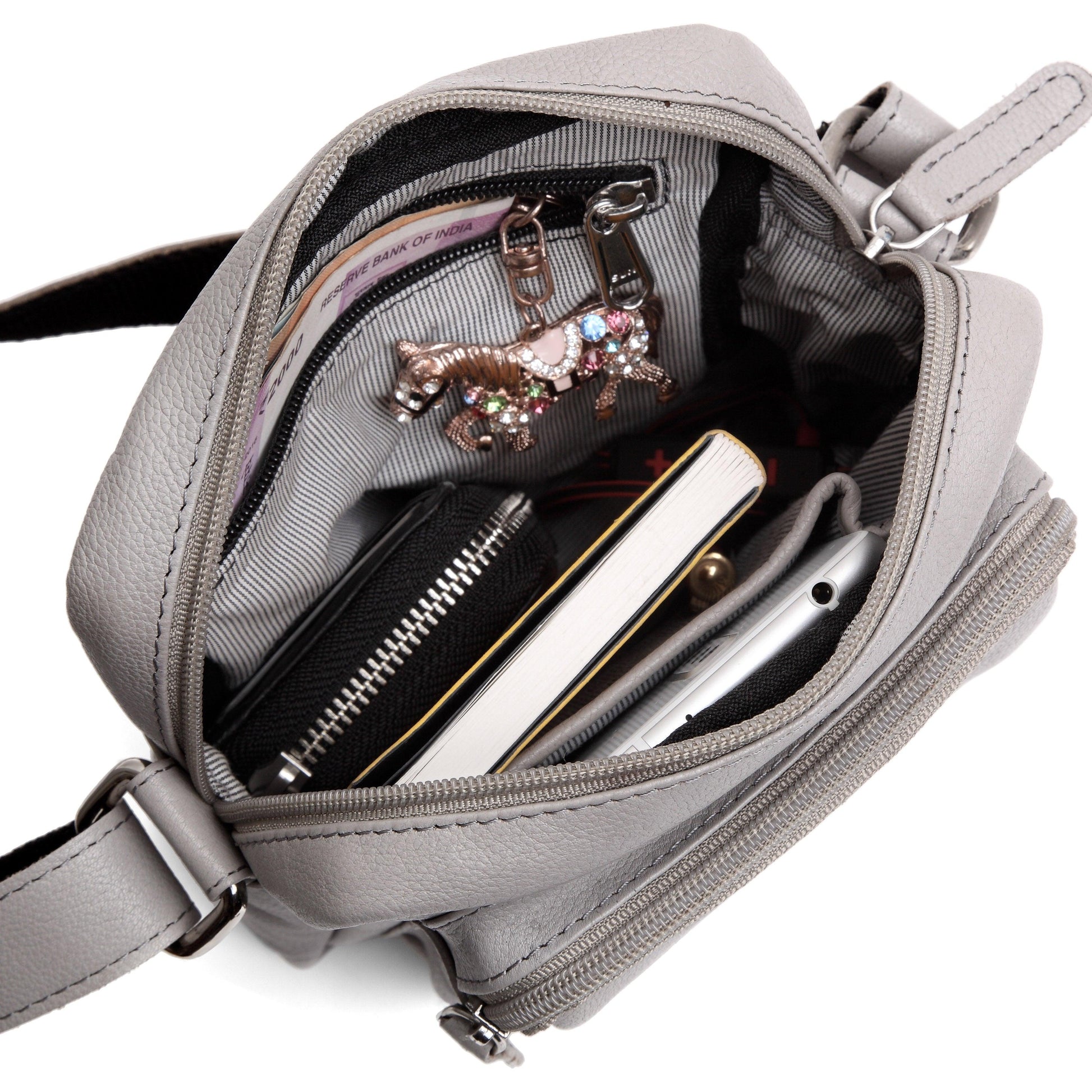WildHorn® Upper Grain Genuine Leather Ladies Sling Bag | Cross-body Bag | Shoulder Bag with Adjustable Strap for Girls & Women. - WILDHORN
