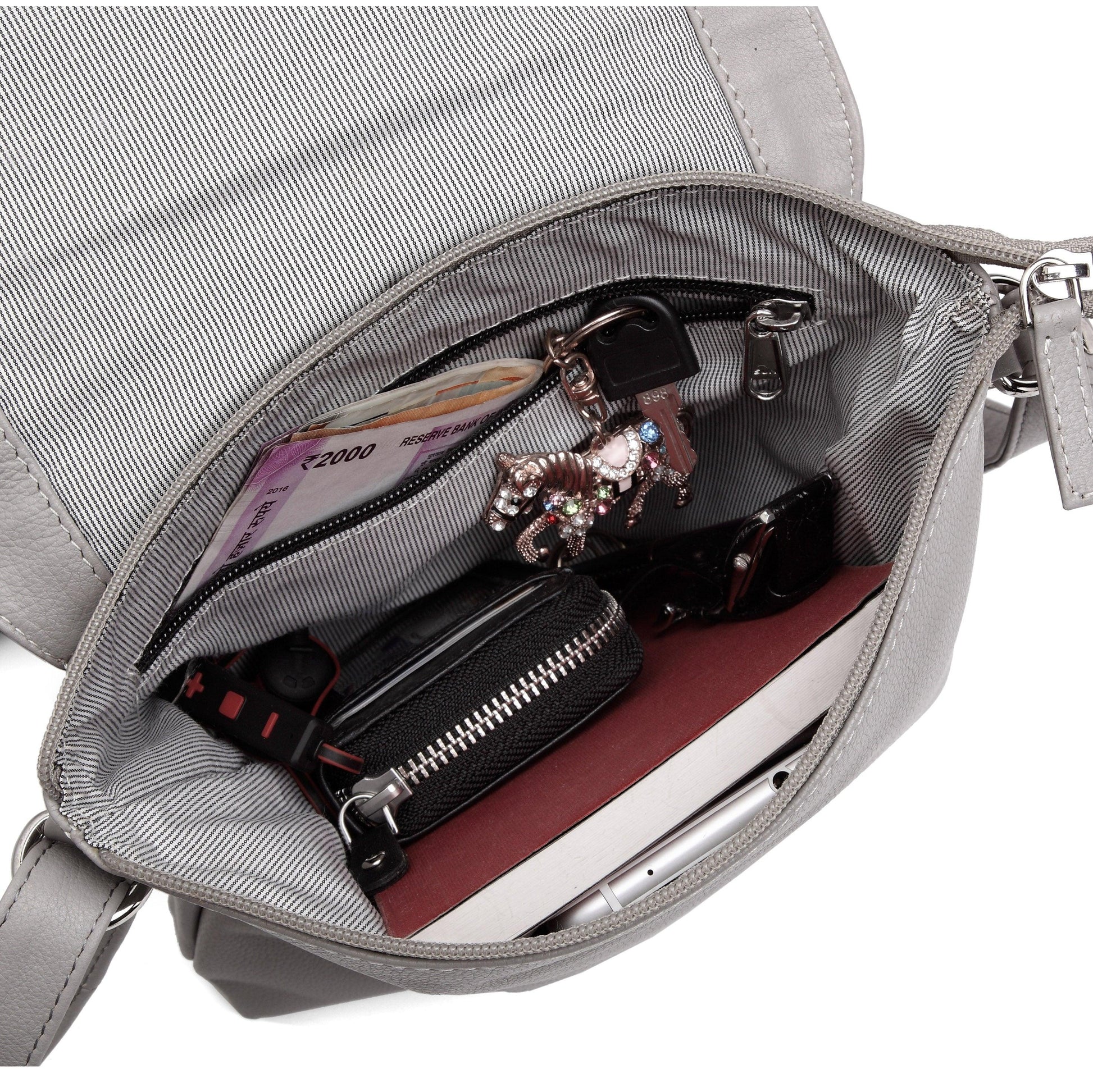 WildHorn® Upper Grain Genuine Leather Ladies Sling bag | Cross-body Bag with Adjustable Strap for Girls & Women. - WILDHORN