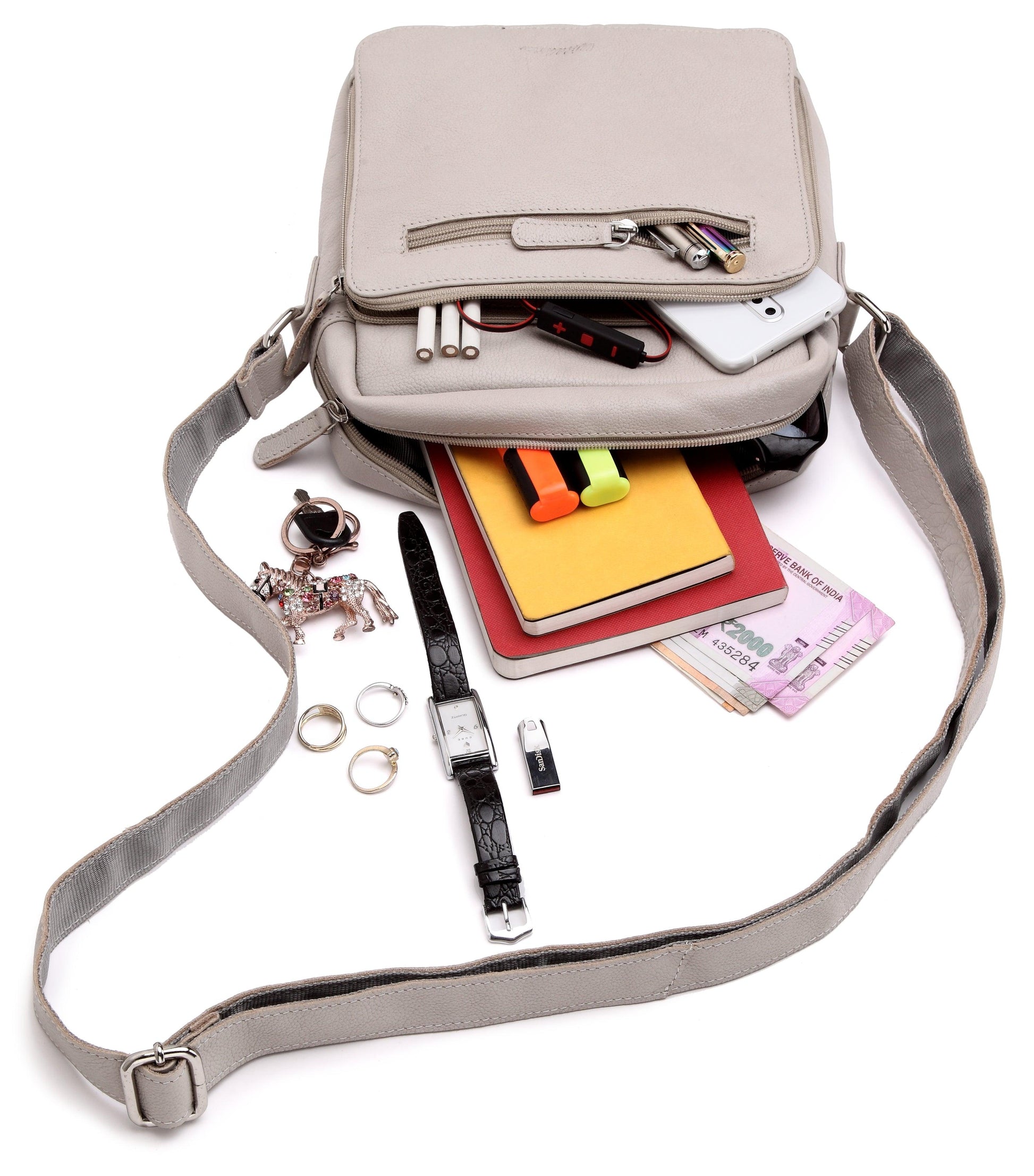 WILDHORN® Genuine Leather Ladies Sling Bag | Crossbody Bag|Shoulder Bag with Adjustable Strap for Girls & Women - WILDHORN