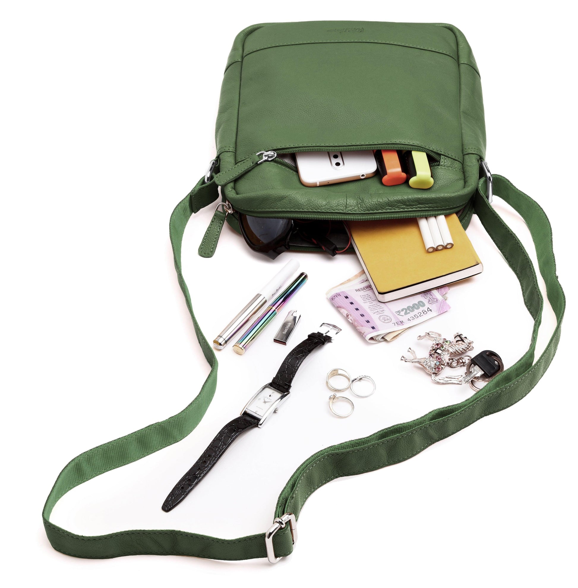 WILDHORN® Genuine Leather Ladies Sling Bag | Crossbody Bag|Shoulder Bag with Adjustable Strap for Girls & Women - WILDHORN