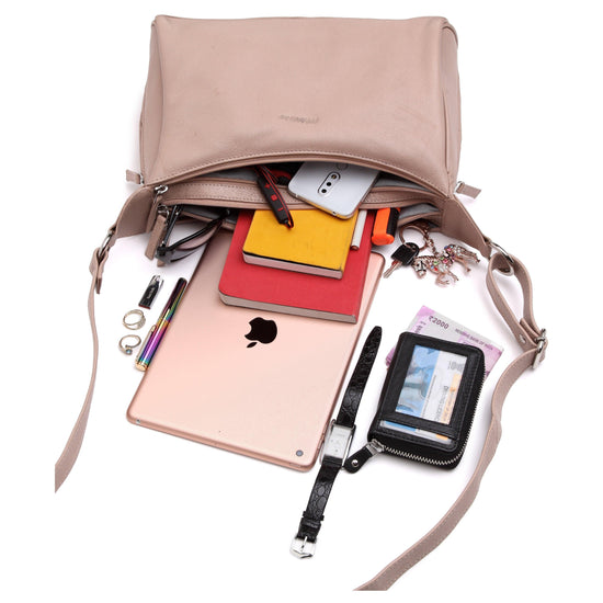 WildHorn® Upper Grain Genuine Leather Shoulder Bag | Cross body Bag With Adjustable Strap for Girls & Women. - WILDHORN