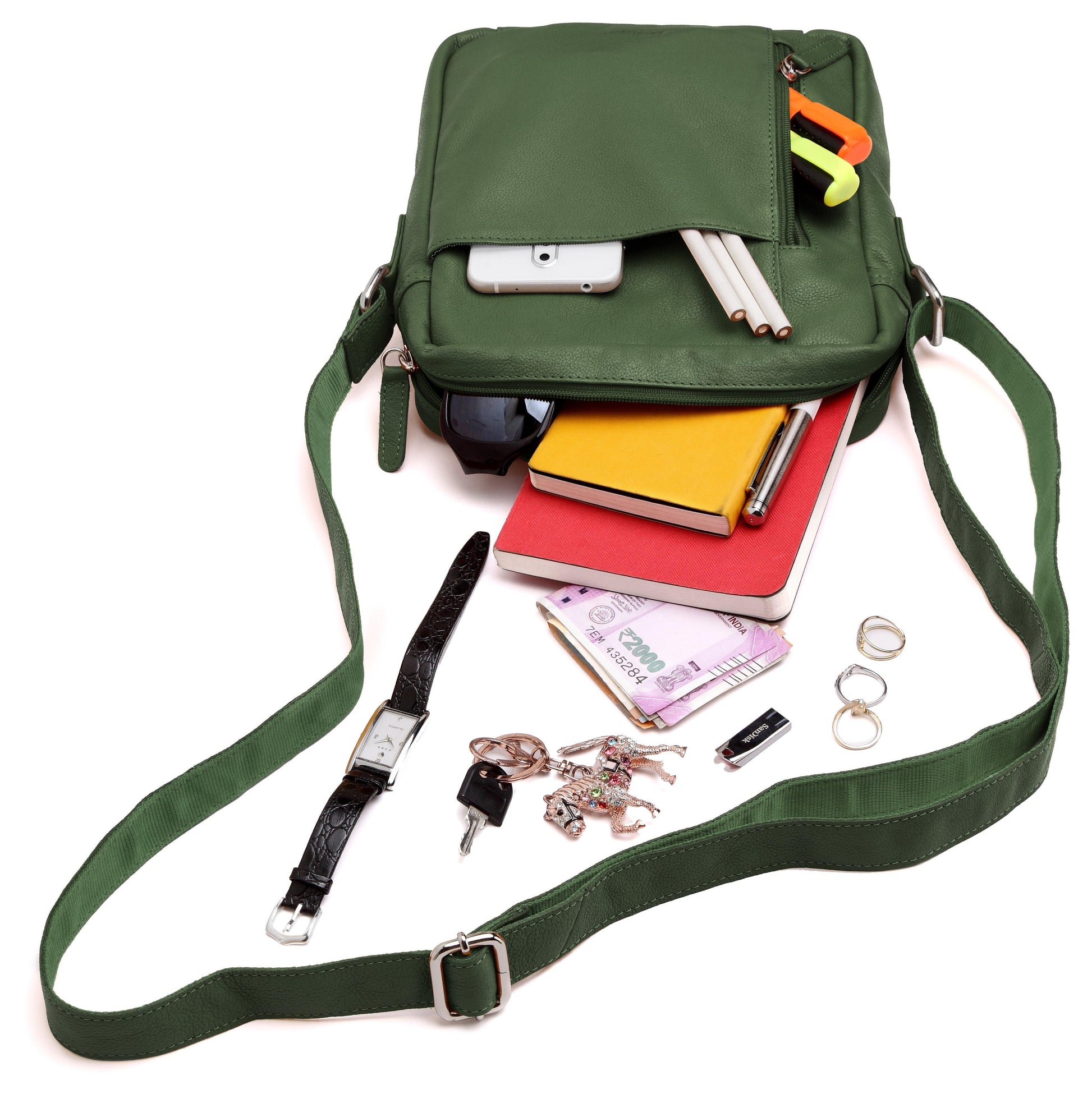 WILDHORN® Genuine Leather Ladies Sling Bag | Crossbody Bag|Shoulder Bag with Adjustable Strap for Girls & Women - WILDHORN