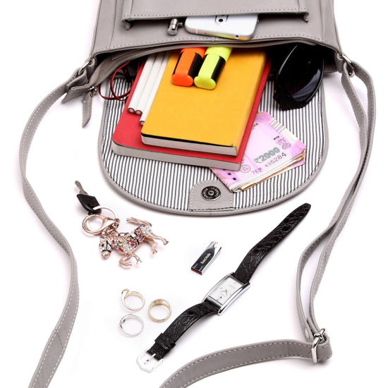 WILDHORN® Genuine Leather Ladies Sling Bag | Crossbody Bag|Shoulder Bag with Adjustable Strap for Girls & Women - WILDHORN