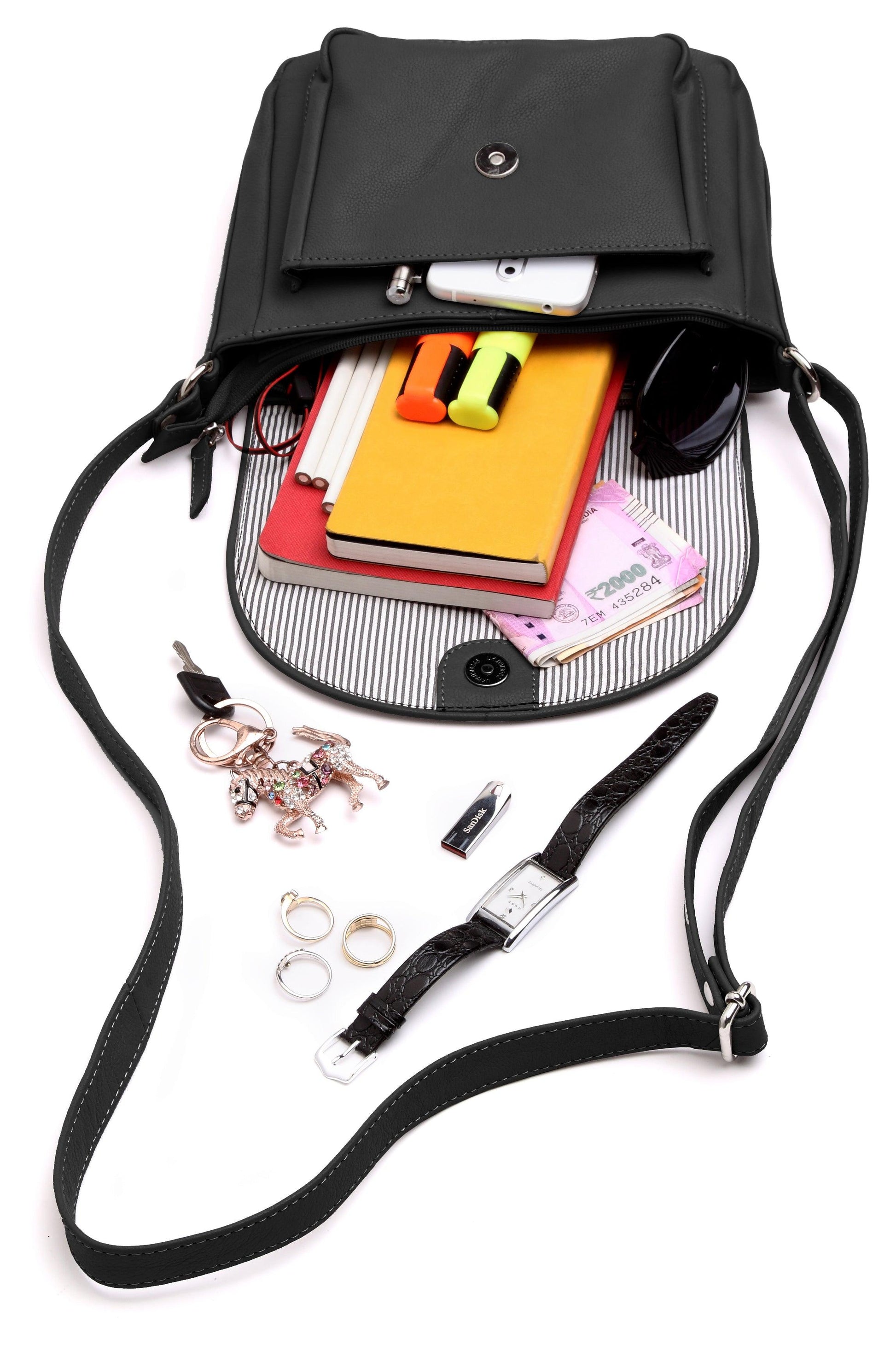 WILDHORN® Genuine Leather Ladies Sling Bag | Crossbody Bag|Shoulder Bag with Adjustable Strap for Girls & Women - WILDHORN