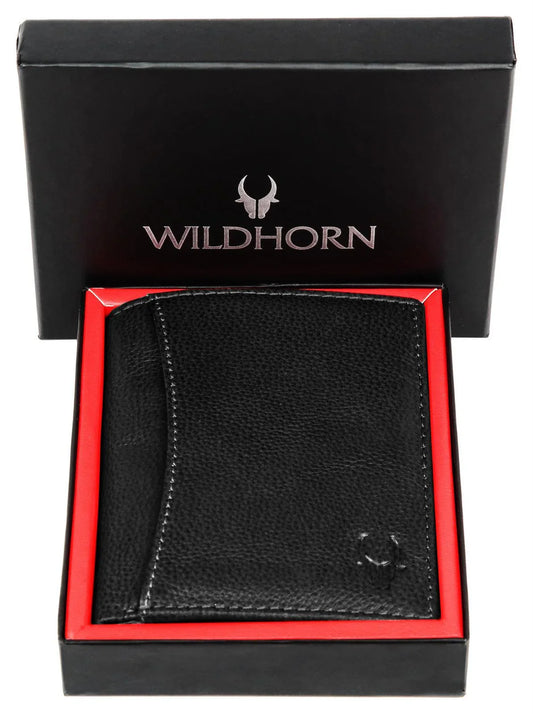 WILDHORN Top Grain Portrait Leather Wallet for Men | Ultra Strong Stitching | Handcrafted | RFID Blocking | 2 ID Slots | 11 Card Slots | Zip Compartment - WILDHORN