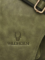 WILDHORN Leather Messenger Bag for Men I Handcrafted I Adjustable Strap I DIMENSION:L- 11 inch H-9.5 inch W- 3 inch
