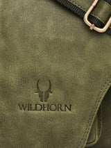 WILDHORN Leather Messenger Bag for Men I Handcrafted I Adjustable Strap I DIMENSION:L- 11 inch H-9.5 inch W- 3 inch - WILDHORN