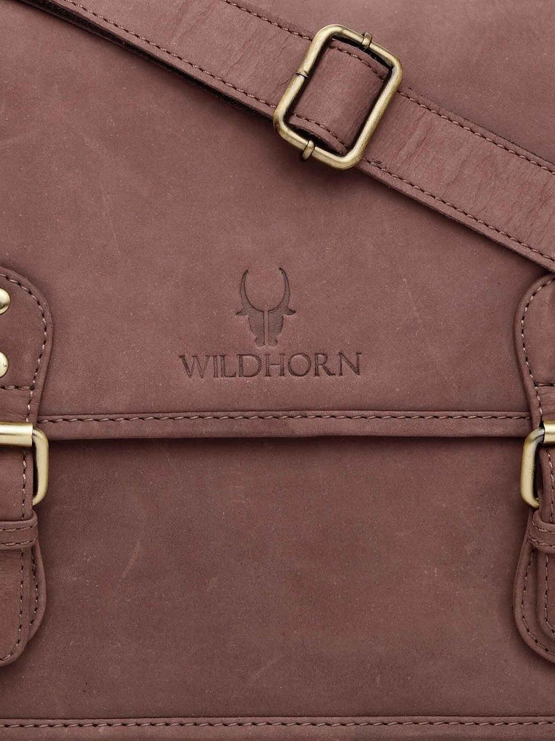 WILDHORN® 100% Genuine Leather Messenger Bag for Men