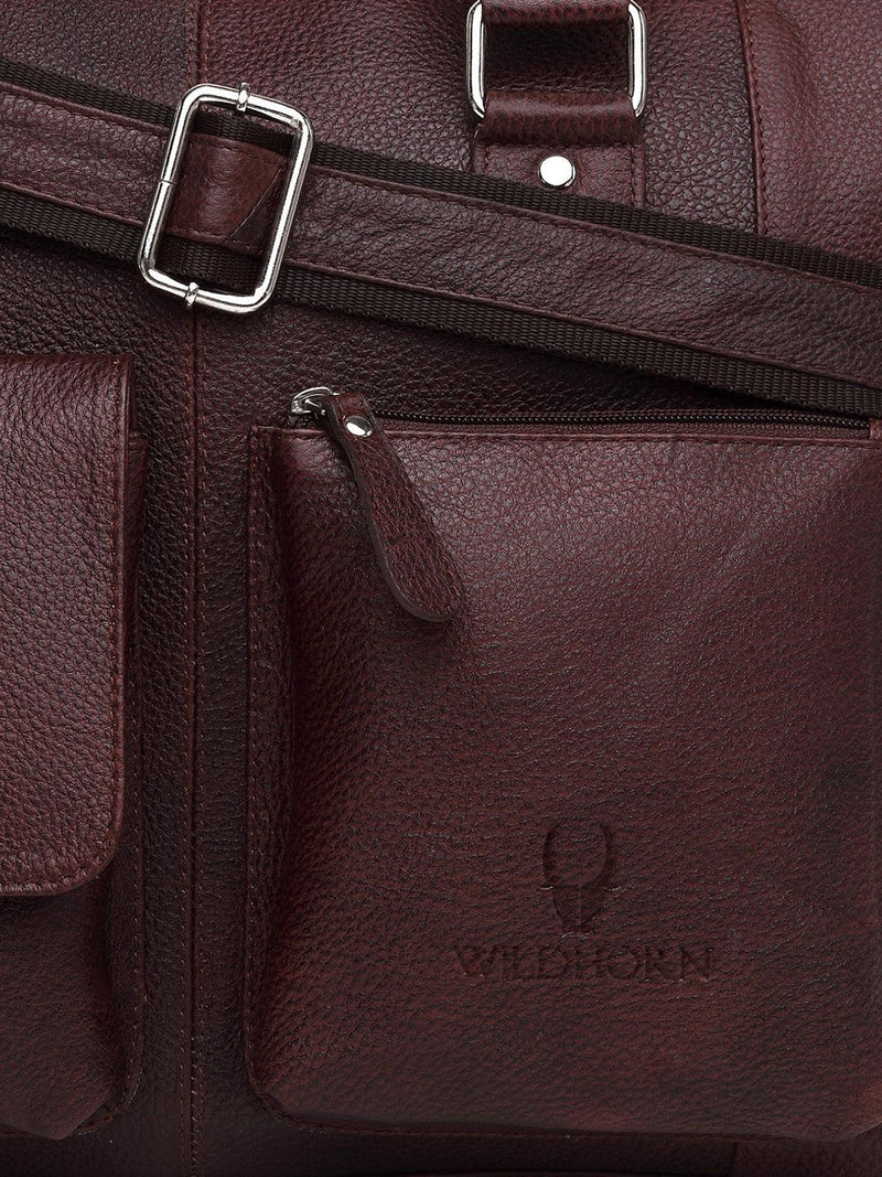 WILDHORN® 100% Genuine Leather Laptop Bag for Men