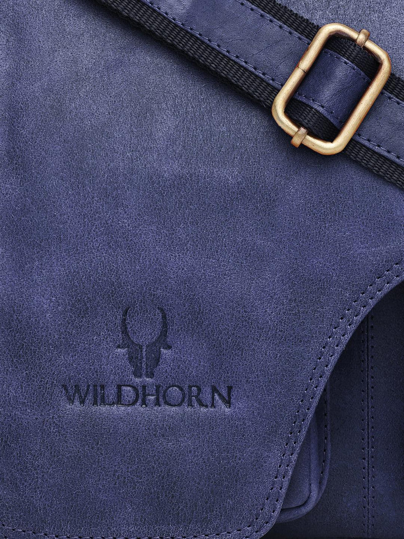 WILDHORN Leather Messenger Bag for Men I Handcrafted I Adjustable Strap I DIMENSION:L- 11 inch H-9.5 inch W- 3 inch