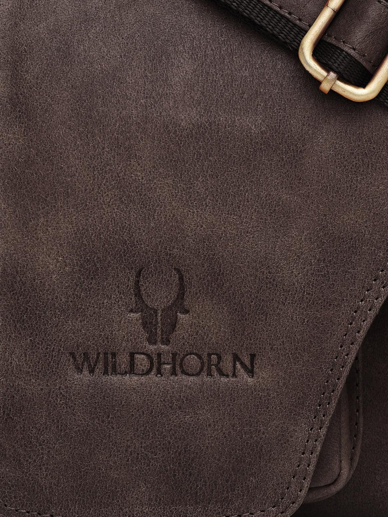 WILDHORN Leather Messenger Bag for Men I Handcrafted I Adjustable Strap I DIMENSION:L- 11 inch H-9.5 inch W- 3 inch - WILDHORN