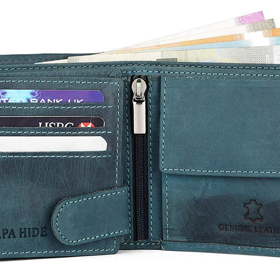 Napa Hide Blue Men's Wallet (NPH009 BLU HNTR) - WILDHORN