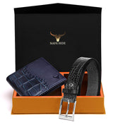 Napa Hide Men's 100% Genuine Leather Wallet & Belt Combo (NPHCOMBO001) - WILDHORN