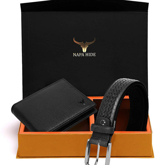 Napa Hide Men's 100% Genuine Leather Wallet & Belt Combo (NPHCOMBO013) - WILDHORN