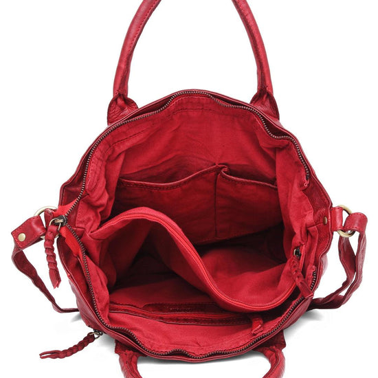 WILDHORN Leather Top Handle Satchel Tote Handbags For Girls & Women I Modern & Stylish Leather Shoulder Bag with zipper Closure I Ideal for Travelling, Parties, Weddings & Gifts - WILDHORN