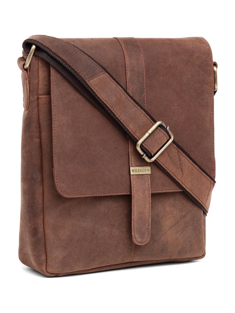 WILDHORN® 100% Genuine Leather Sling Messenger Bag for Men