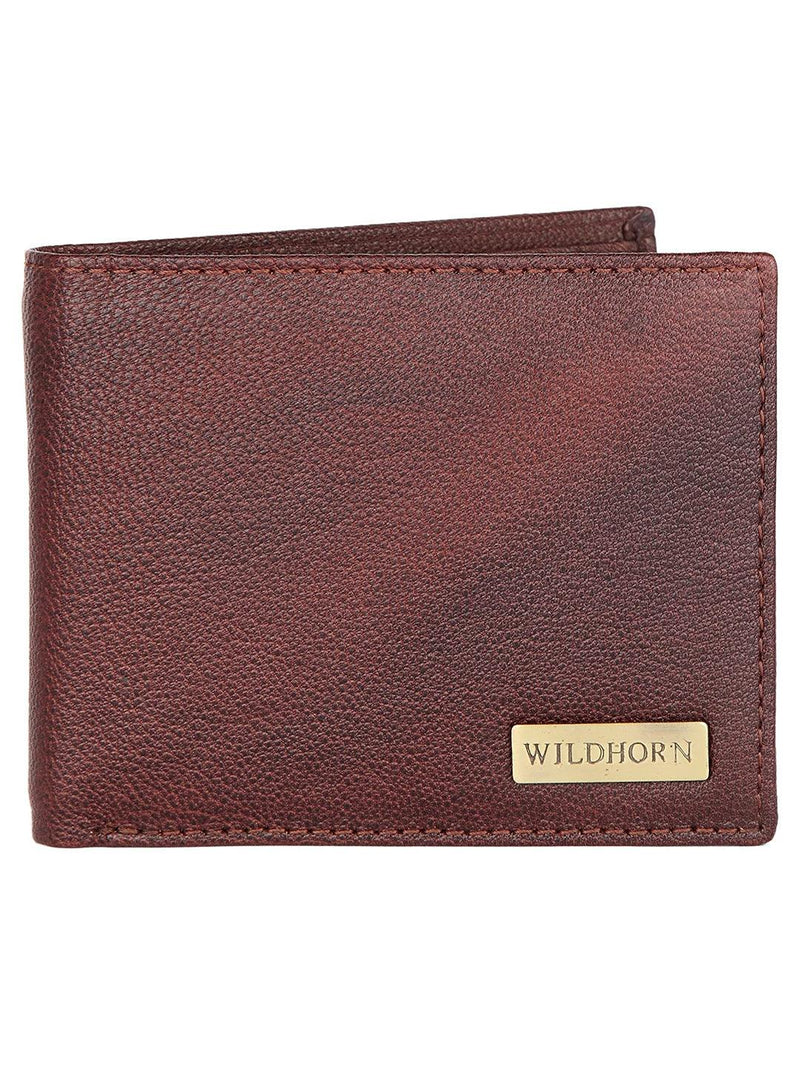 WILDHORN® RFID Protected Genuine High Quality Classic Leather Wallet & Pen Combo for Men