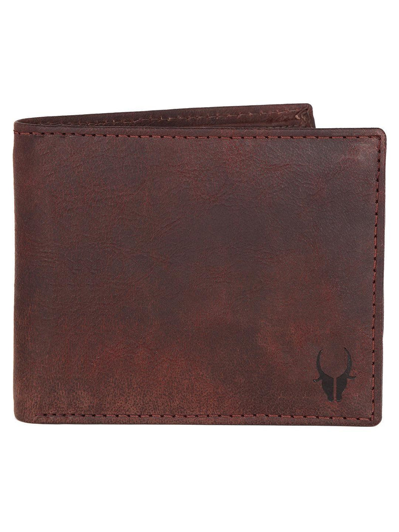 Designer Bugs Men Brown Genuine Leather Wallet - Mini (6 Card Slots)