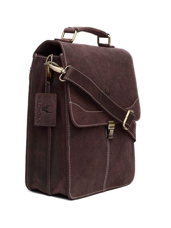 WILDHORN® 100% Genuine Leather Sling Messenger Bag for Men