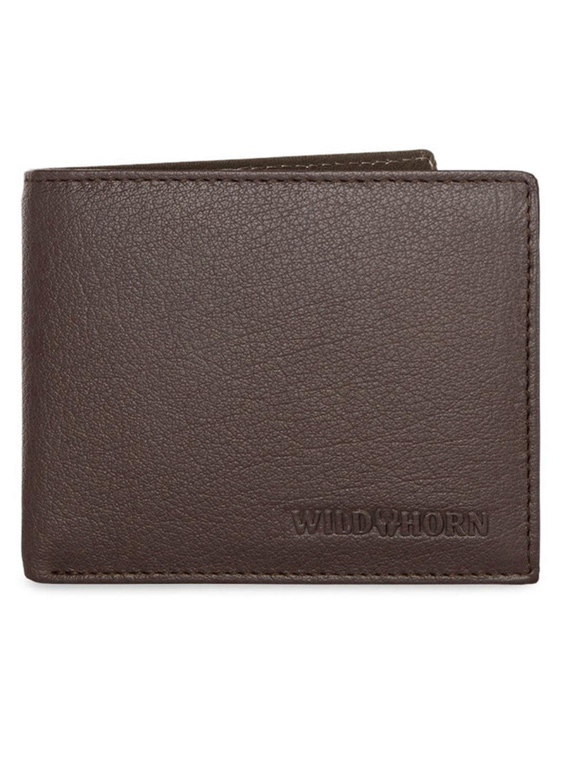 WILDHORN® RFID Protected Genuine High Quality Classic Leather Wallet & Pen Combo for Men