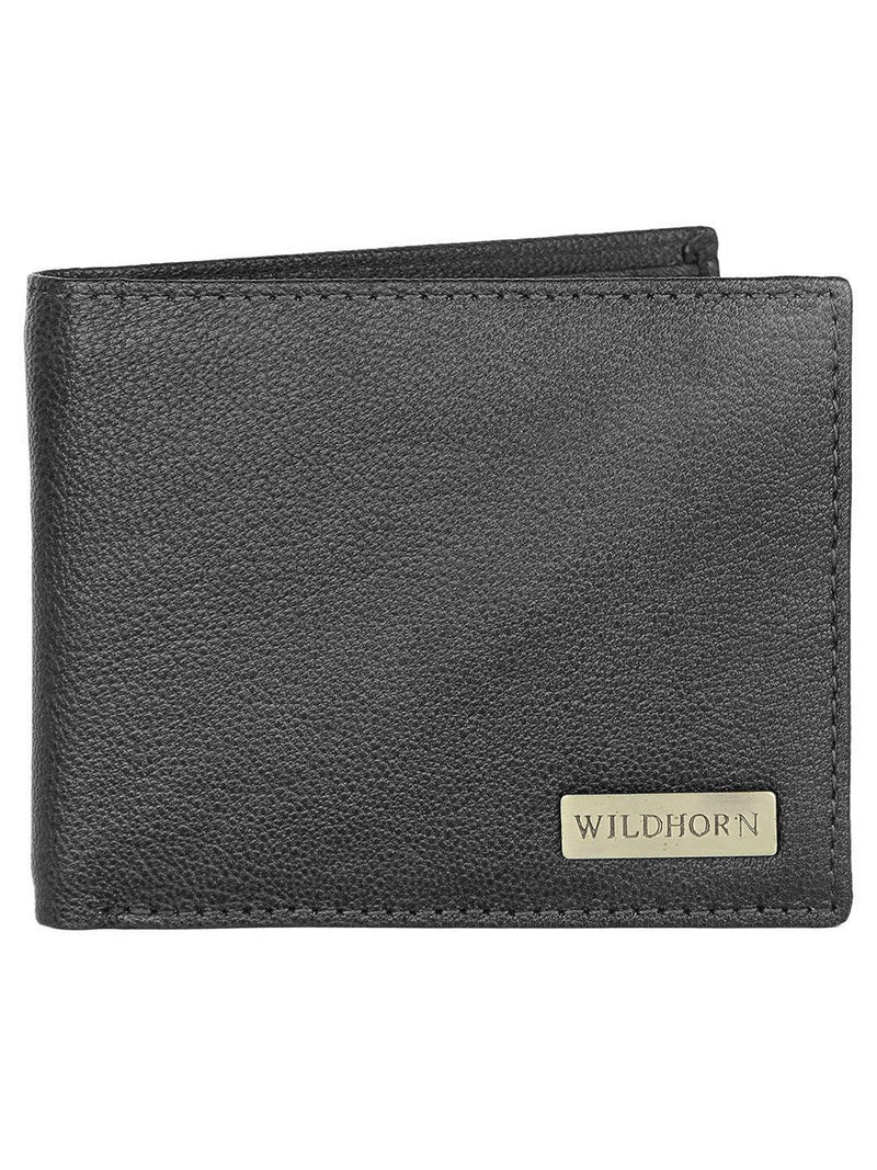 WILDHORN® RFID Protected Genuine High Quality  Leather Wallet, Keychain & Pen Combo for Men