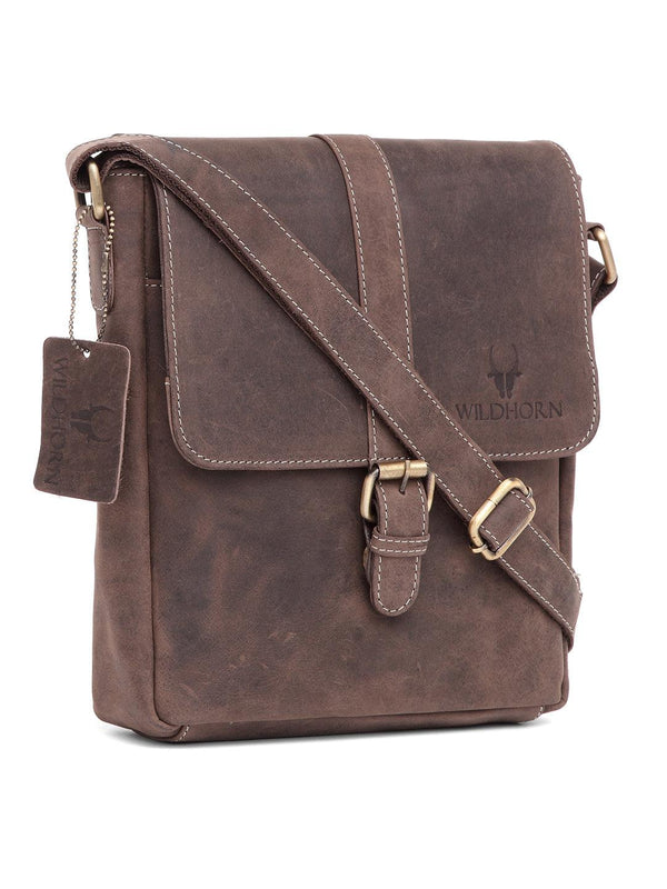 WILDHORN® 100% Genuine Leather Sling Messenger Bag for Men