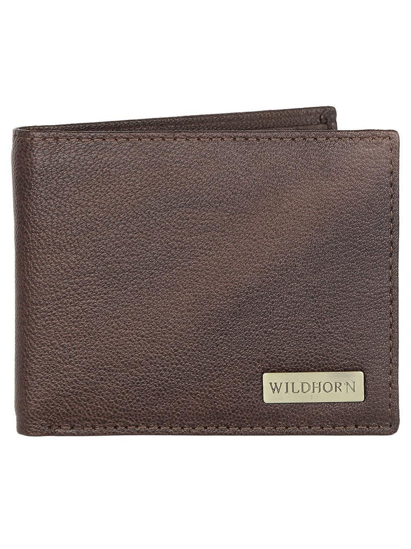 WILDHORN® RFID Protected Genuine High Quality  Leather Wallet, Keychain & Pen Combo for Men